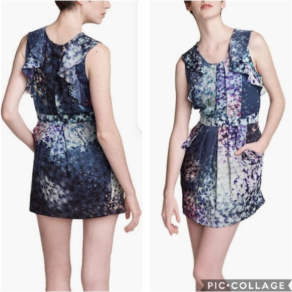 leifsdottir Dresses & Skirts - leifsdottir Navy Blue Purple Celestial Print Mini Dress
